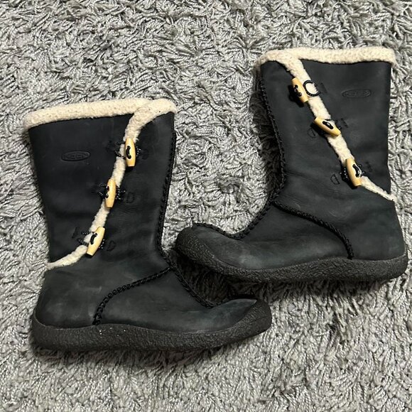 Keen Leather Fleece Lines Granola Cottage Girl Boots Size 6.5 - Picture 1 of 5
